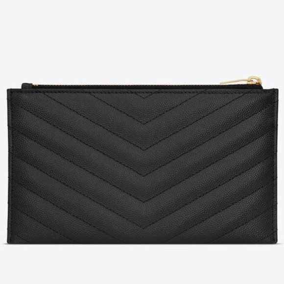 SAINT LAURENT MATELASSÉ ZIPPED BILL POUCH - Picture 3 of 4